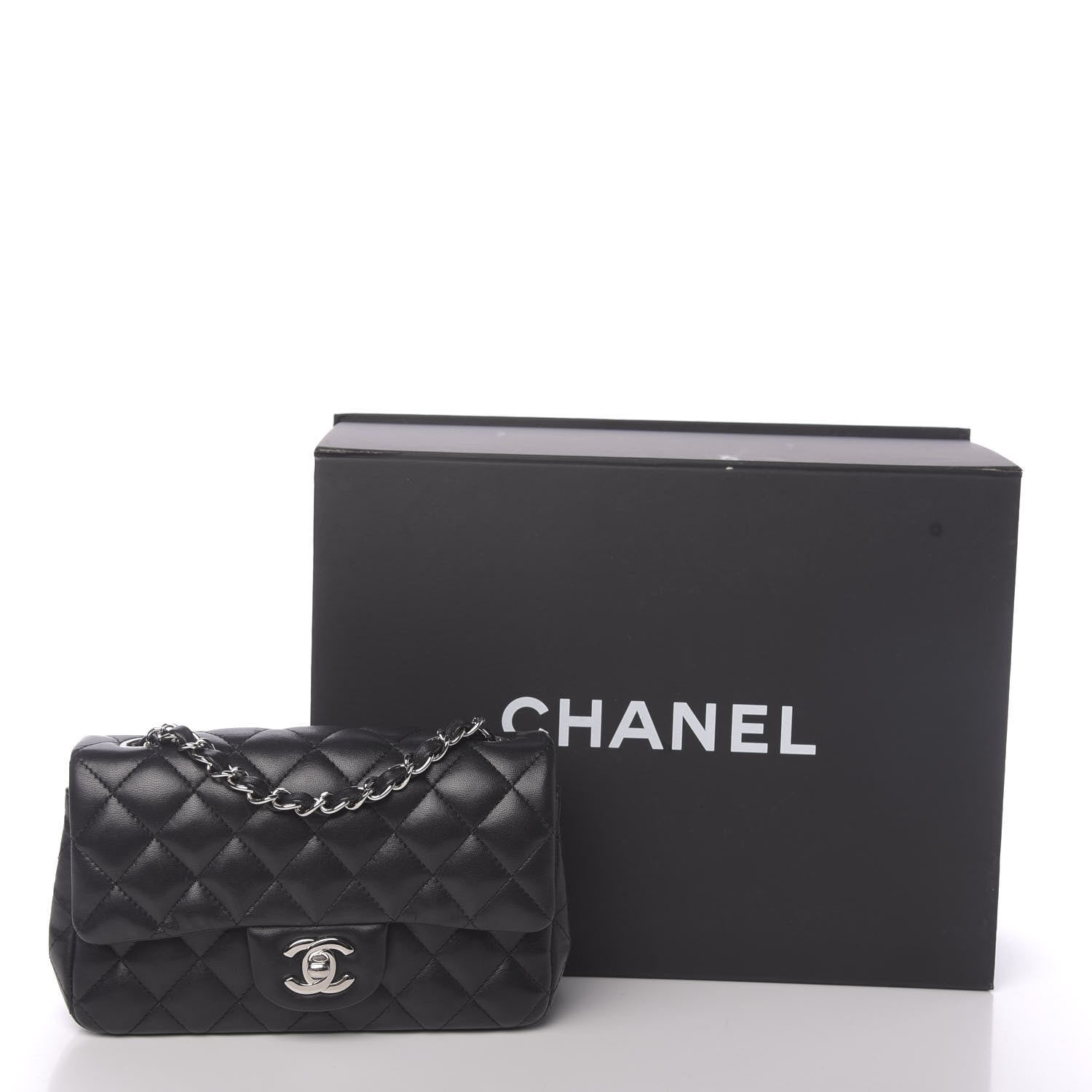 Chanel Lambskin Quilted Mini Rectangular Flap Black 11 of 11