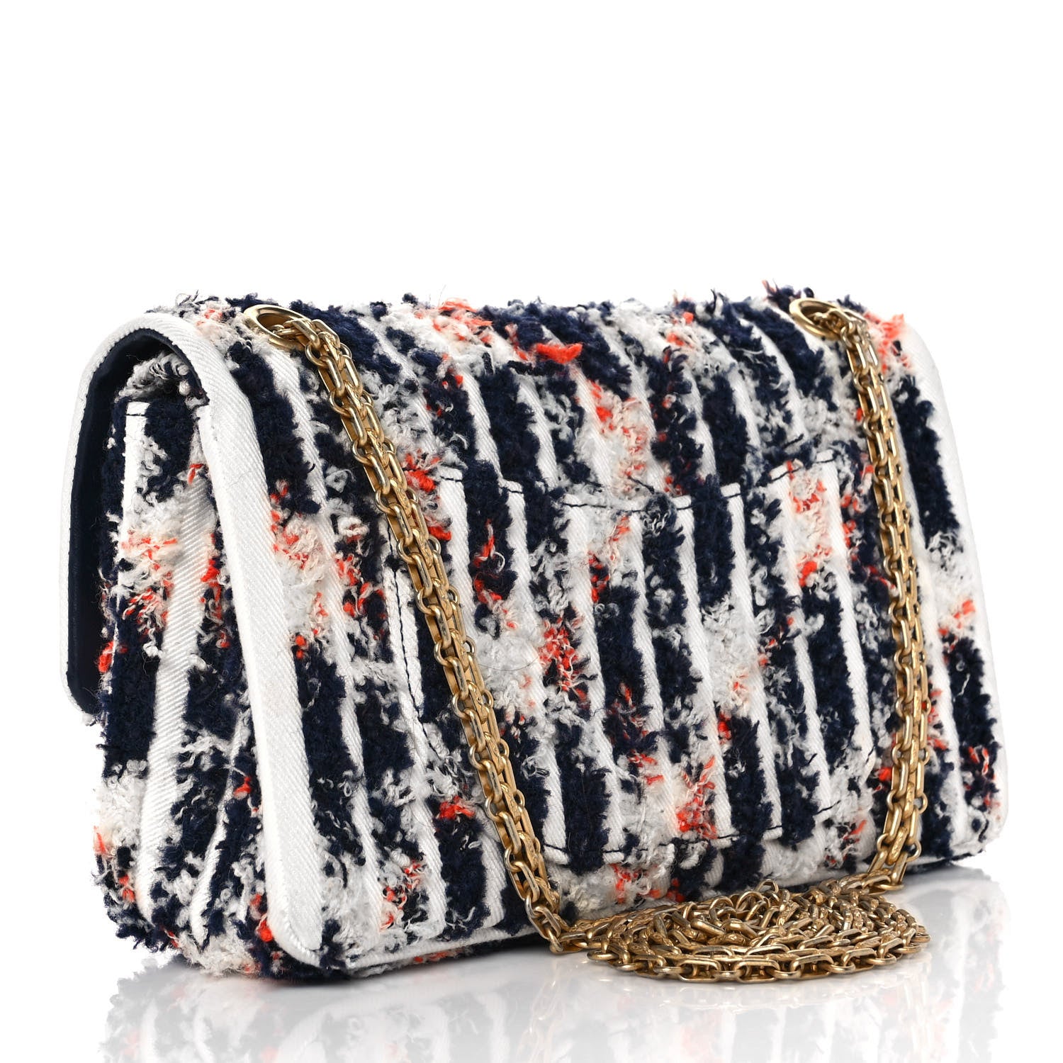 Chanel Wool Tweed Denim 2.55 Reissue 225 Flap Multicolor 2 of 11