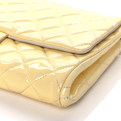 Chanel Patent Quilted Clutch With Chain Flap Beige 9 of 11