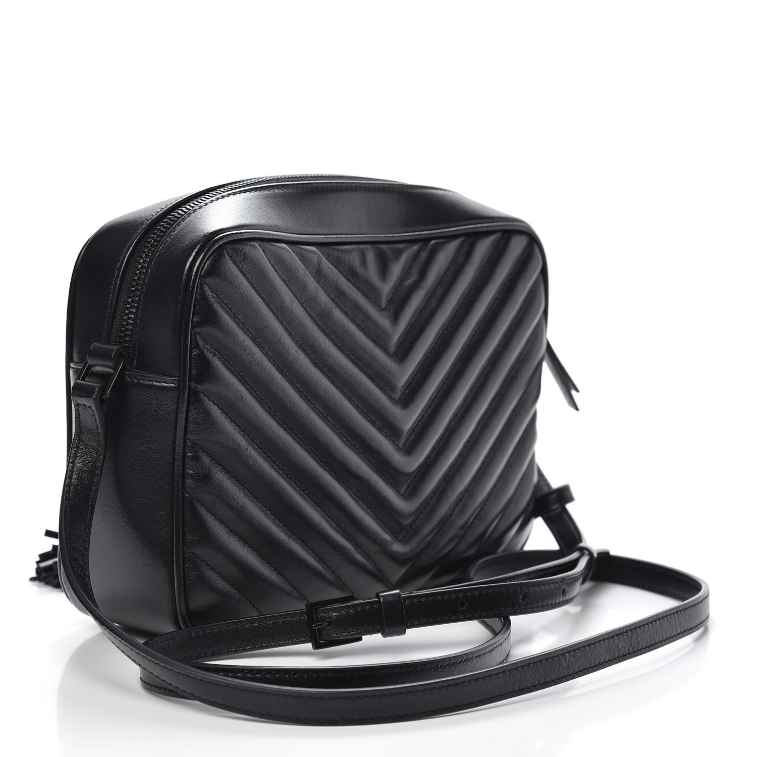 Saint Laurent Calfskin Matelasse Monogram Lou Camera Bag Black 3 of 10