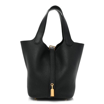 Hermes Taurillon Clemence Picotin Lock 18 PM Black 1 of 10
