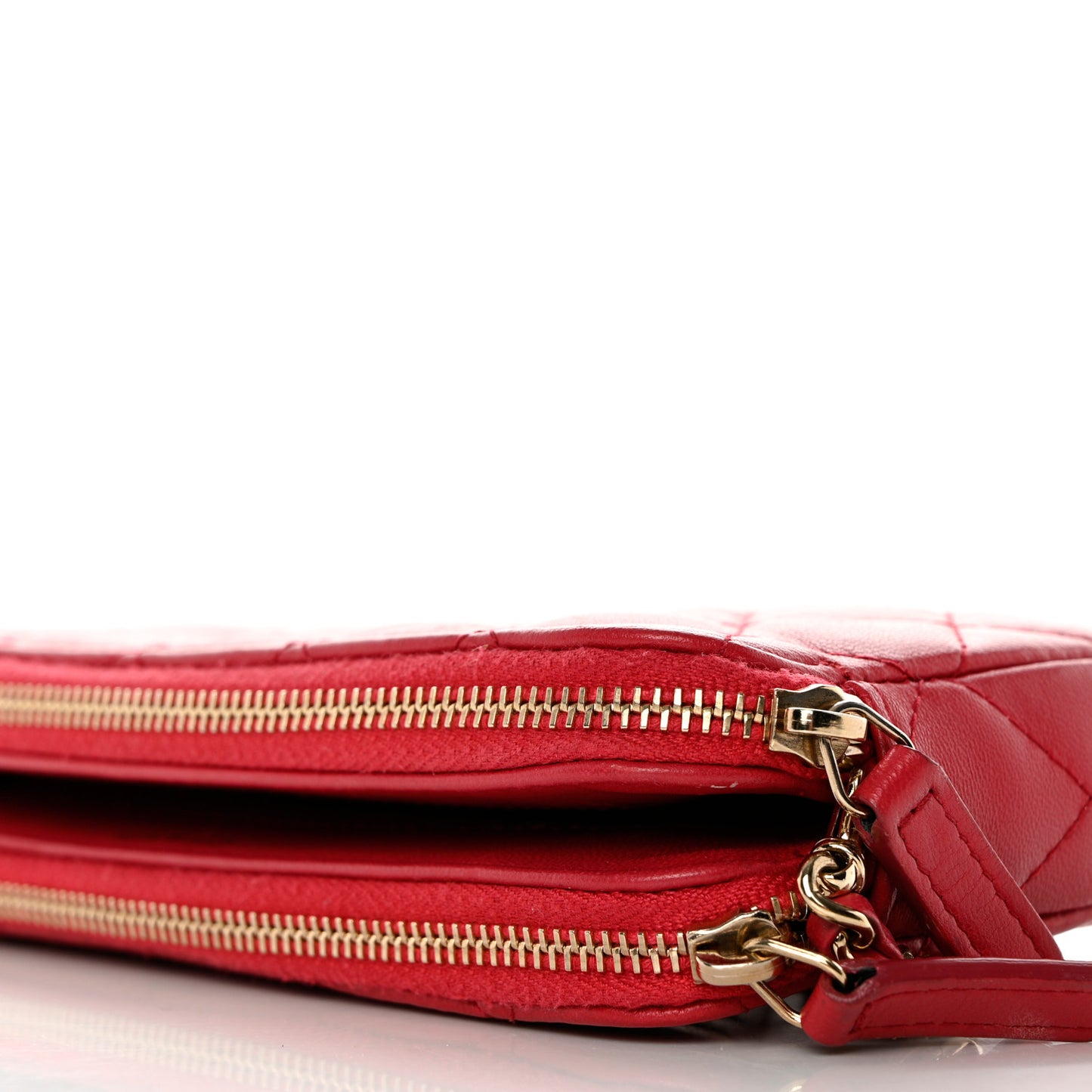 Lambskin Quilted Small Clutch With Chain Dark Pink