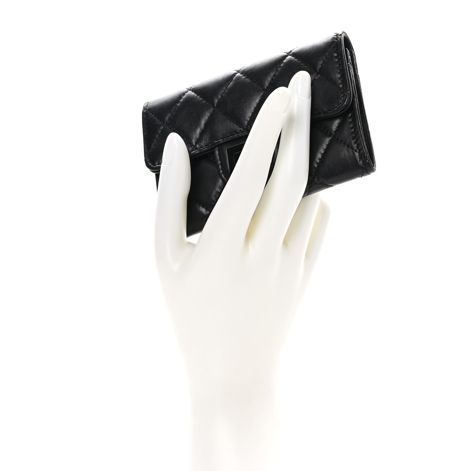 Chanel Aged Calfskin Quilted Reissue Flap Card Holder So Black 2 of 10