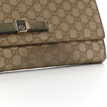 Gucci Metallic Microguccissima Bow Continental Wallet Golden Beige 12 of 14
