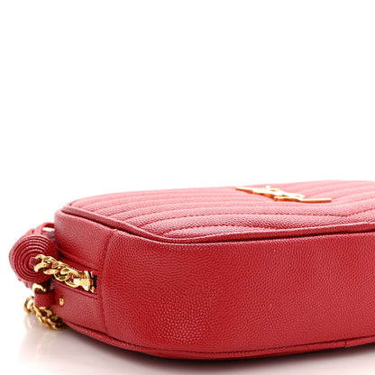 Saint Laurent Grain De Poudre Matelasse Monogram Mini Lou Camera Bag Eros Red 7 of 8