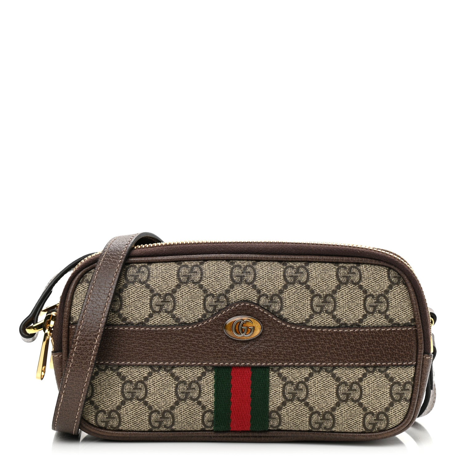 Gucci GG Supreme Monogram Web Mini Ophidia GG Bag Brown 1 of 11
