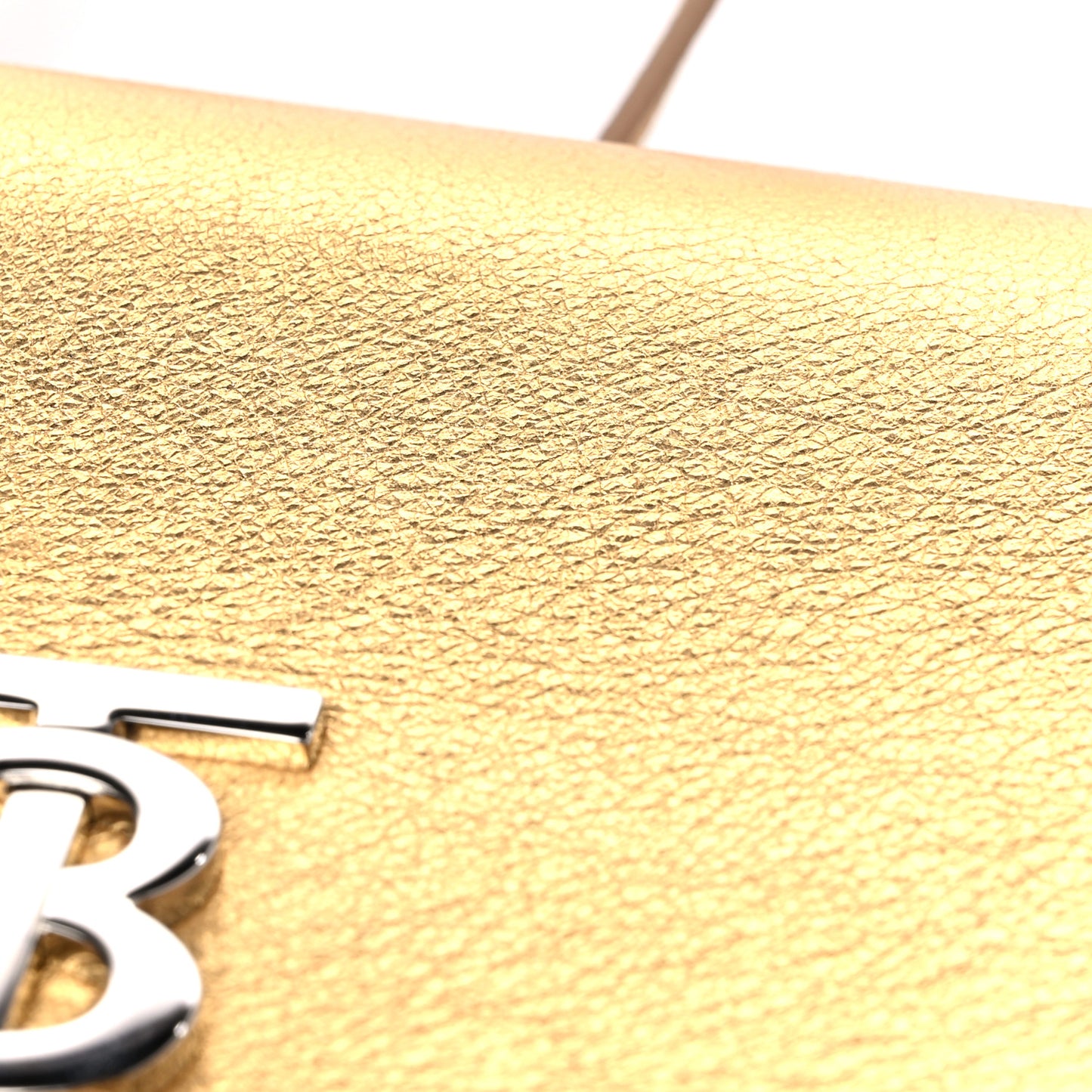 Metallic Calfskin Monogram TB Flat Crossbody Bag Gold