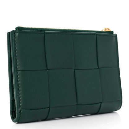Bottega Veneta Nappa Maxi Intrecciato Bifold Zip Wallet Raintree 3 of 8