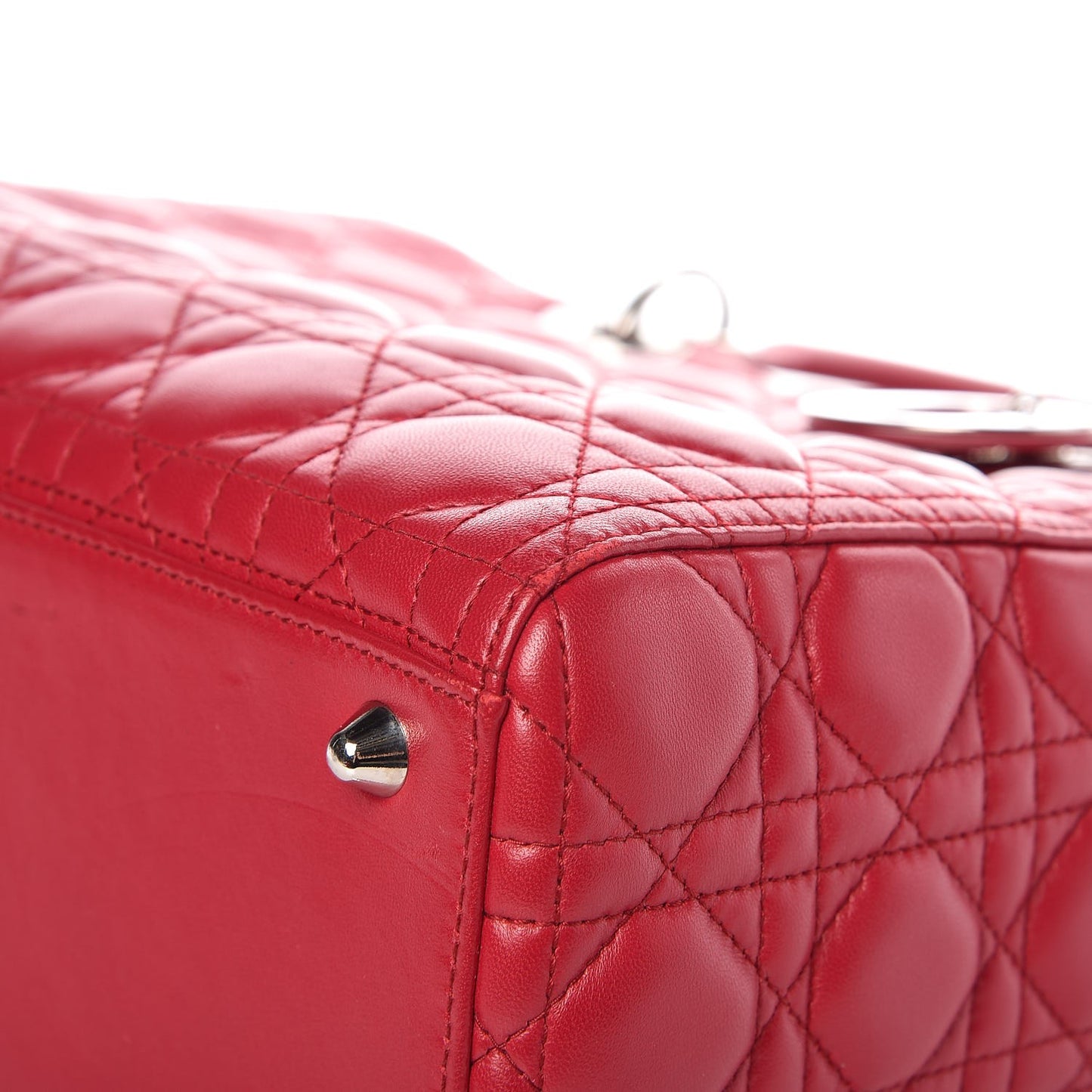Lambskin Cannage Large Lady Dior Red
