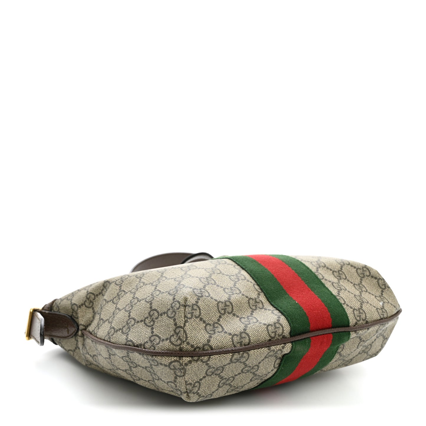 GG Supreme Monogram Web Small Ophidia Half Moon Hobo Brown
