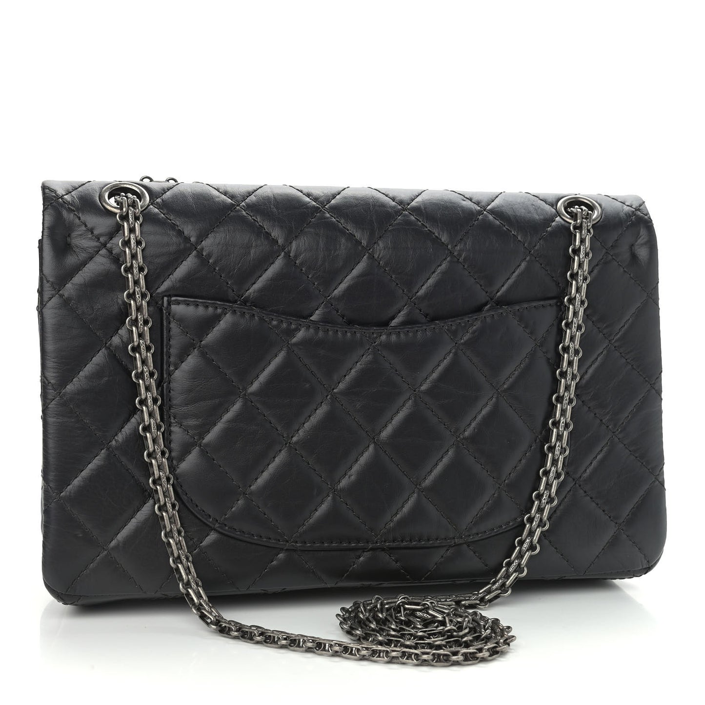 Aged Calfskin Quilted 2.55 Reissue 226 Flap Black