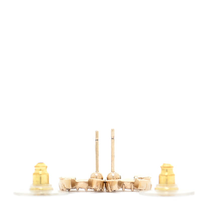 Chanel Crystal Studded CC Earrings Gold 3 of 5