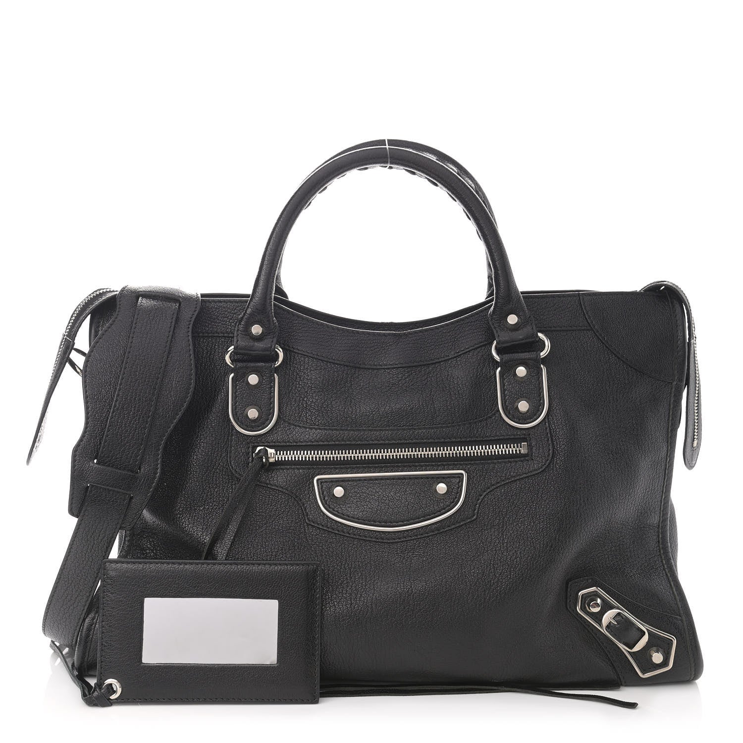 Balenciaga Chevre Silver Metallic Edge Hardware City Black 1 of 10