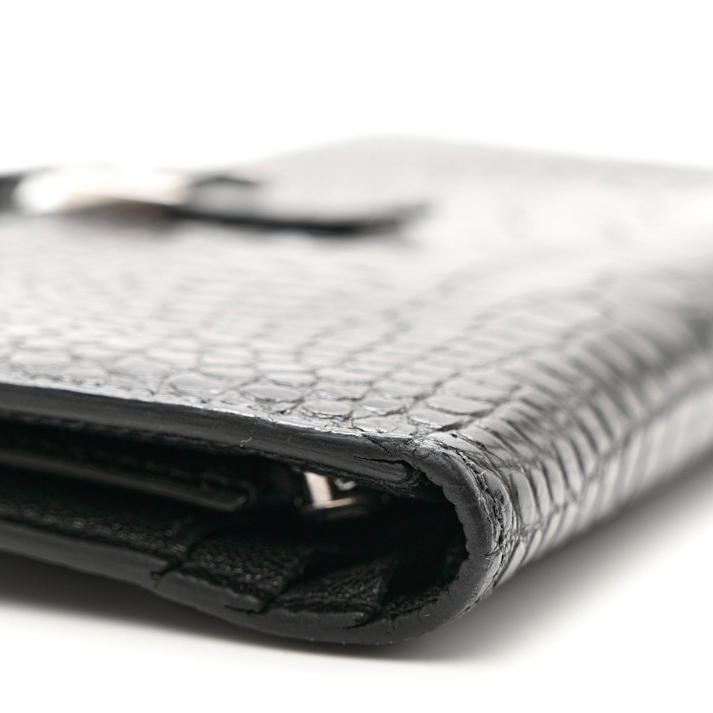 Shiny Alligator Bearn Wallet Black