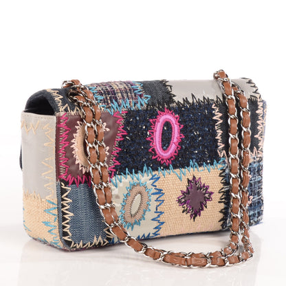 Chanel Denim Tweed Patchwork Medium Single Flap Multicolor 3 of 9