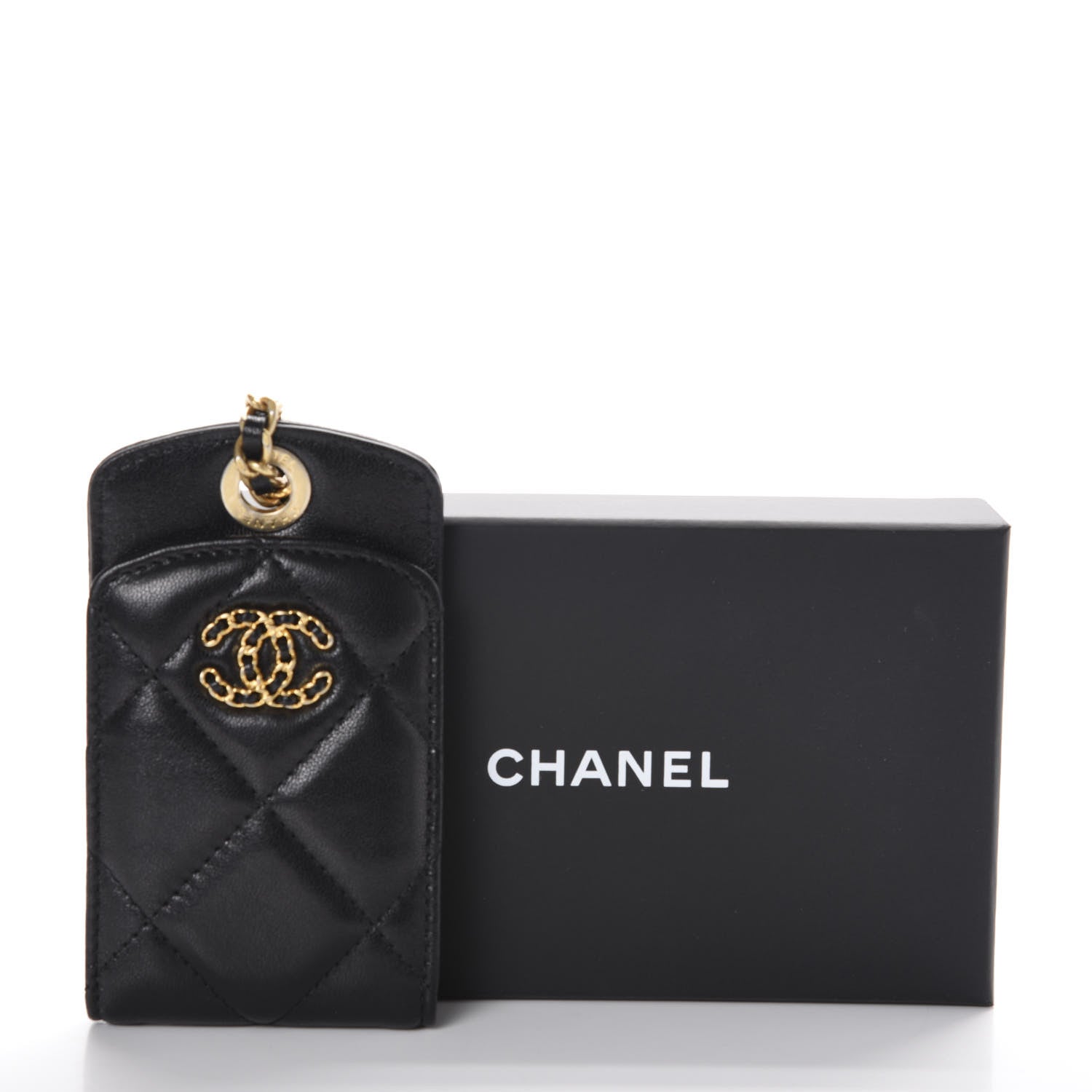 Chanel Lambskin Quilted 19 Luggage Tag Black 6 of 6