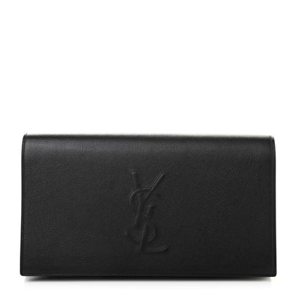 Saint Laurent Calfskin Monogram Large Belle De Jour Clutch Gray 1 of 7