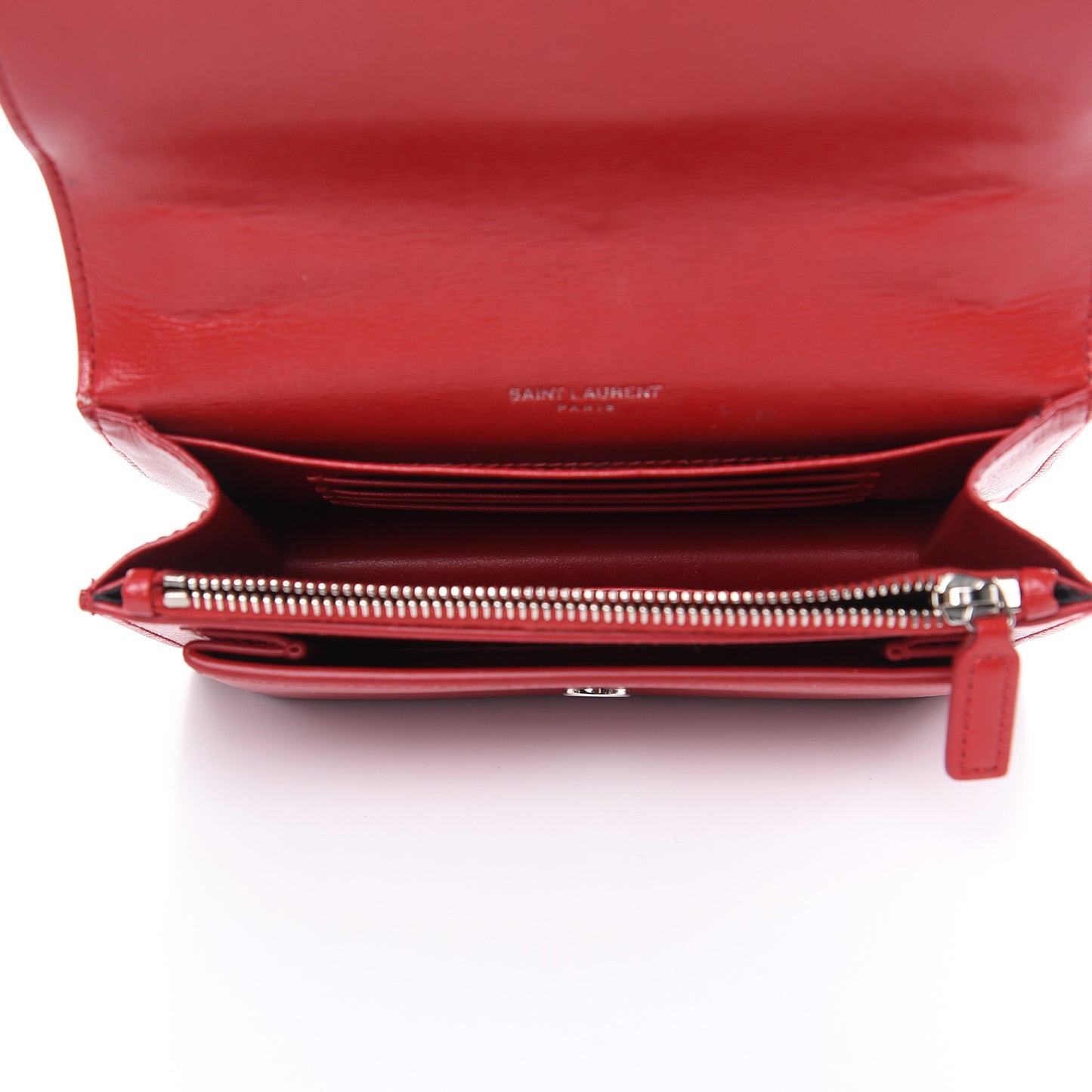 Calfskin Monogram Sunset Chain Wallet Red