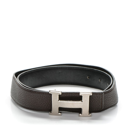 Hermes Box Togo 32mm H Belt 80 Black Chocolate 1 of 21