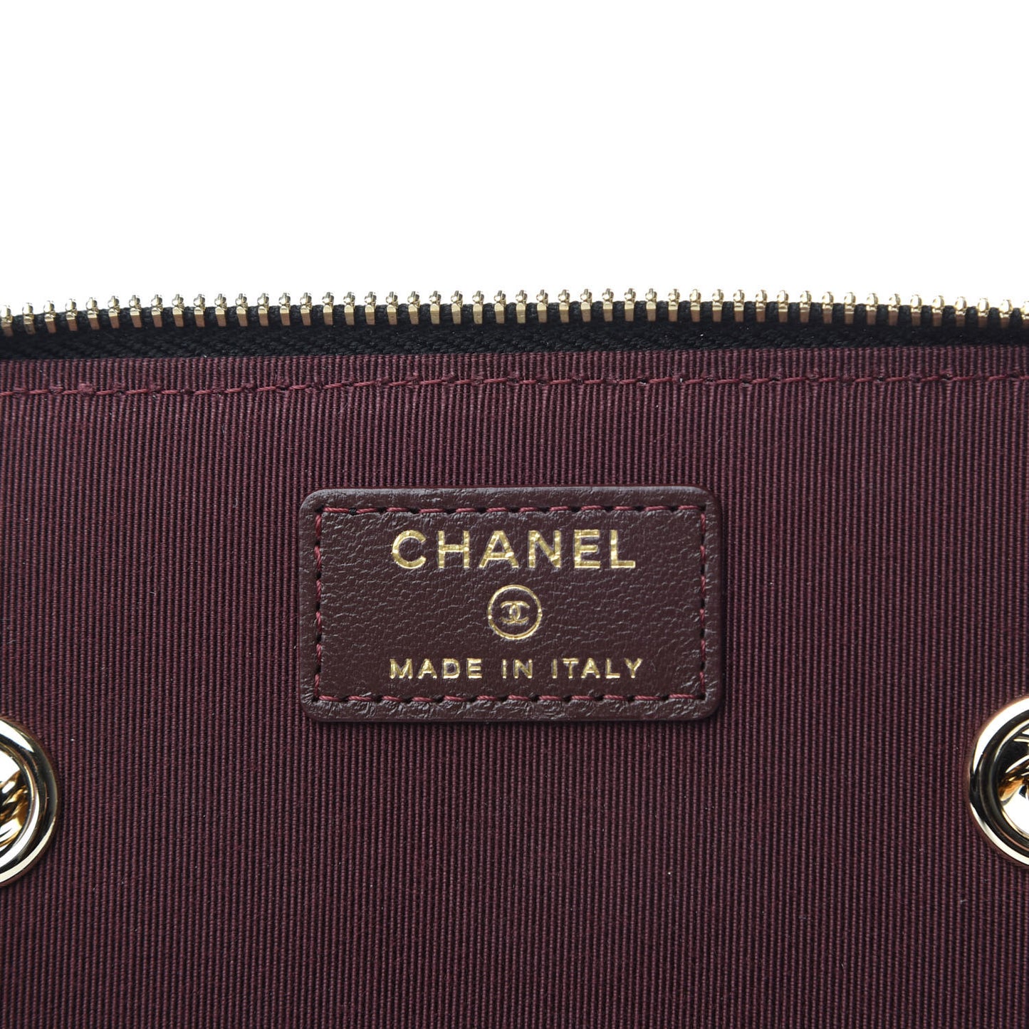 Lambskin Quilted Small Vanity Case With Chain Black