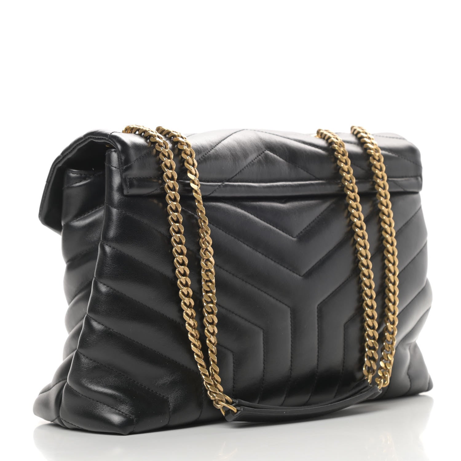 Saint Laurent Calfskin Y Quilted Monogram Medium Loulou Chain Satchel Black 3 of 16