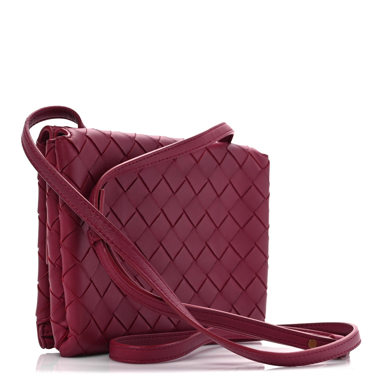 Bottega Veneta Nappa Intrecciato Flap Crossbody Amaranto 2 of 9