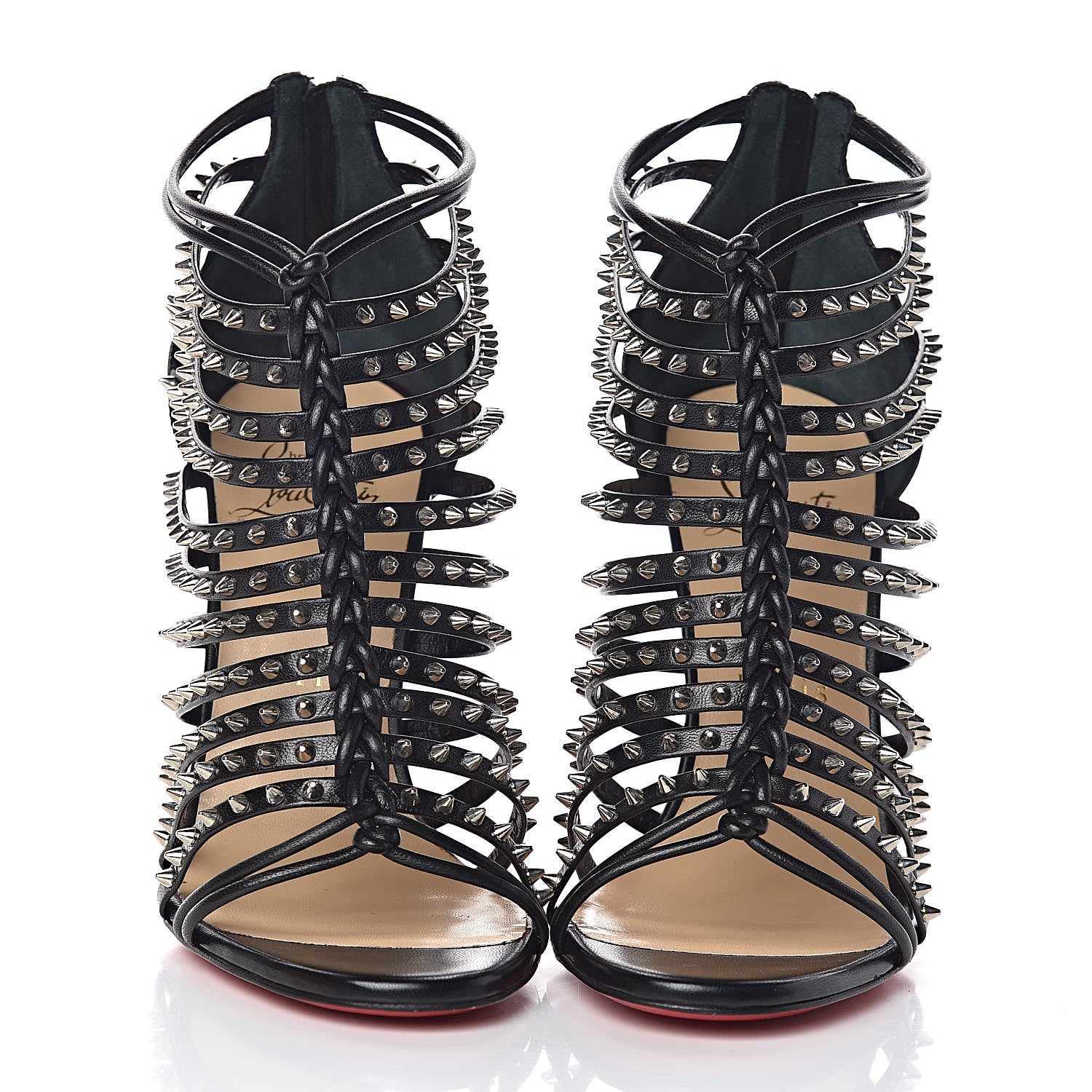 Christian Louboutin Kid Millaclou 100 Cage Sandals 35.5 Black 2 of 9