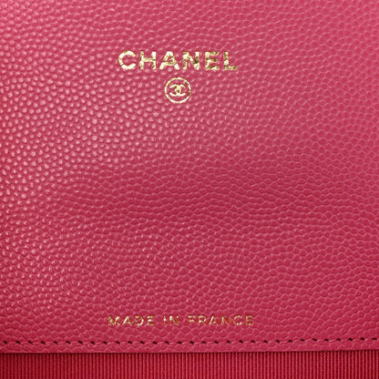 Chanel Caviar Quilted Flap Card Holder Wallet Pink 6 of 8