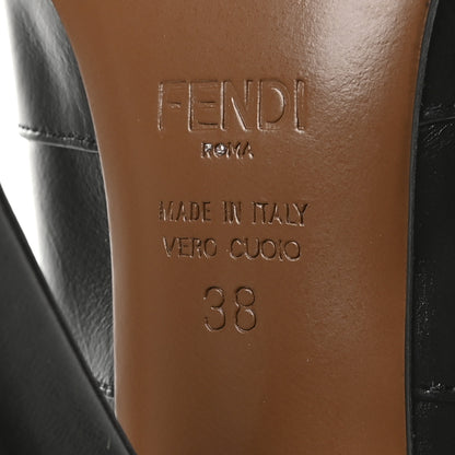 Fendi Vitello Lucido Stretch Fabric Striped Rockoko Thigh High 105mm Sock Boots 38 Black 7 of 7