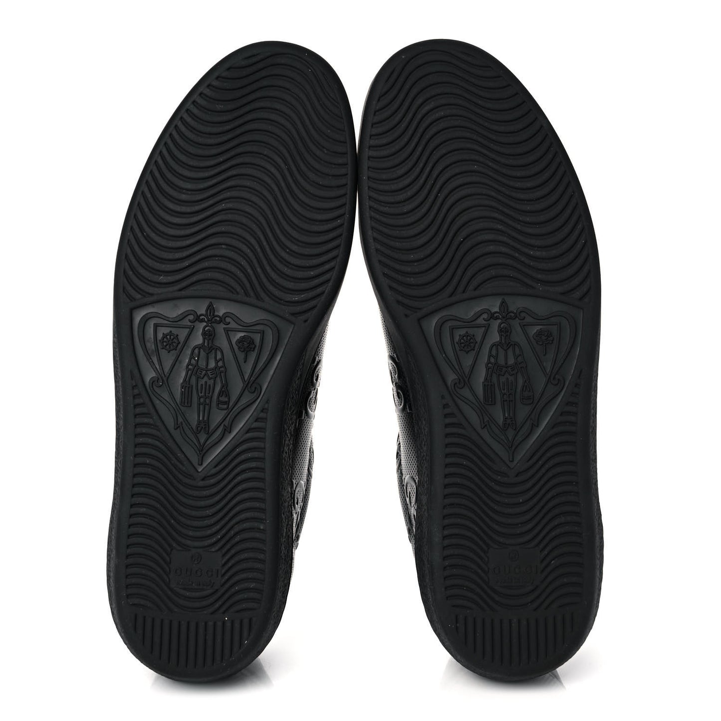 Calfskin GG Tennis Embossed Mens Ace Sneakers 9.5 Black