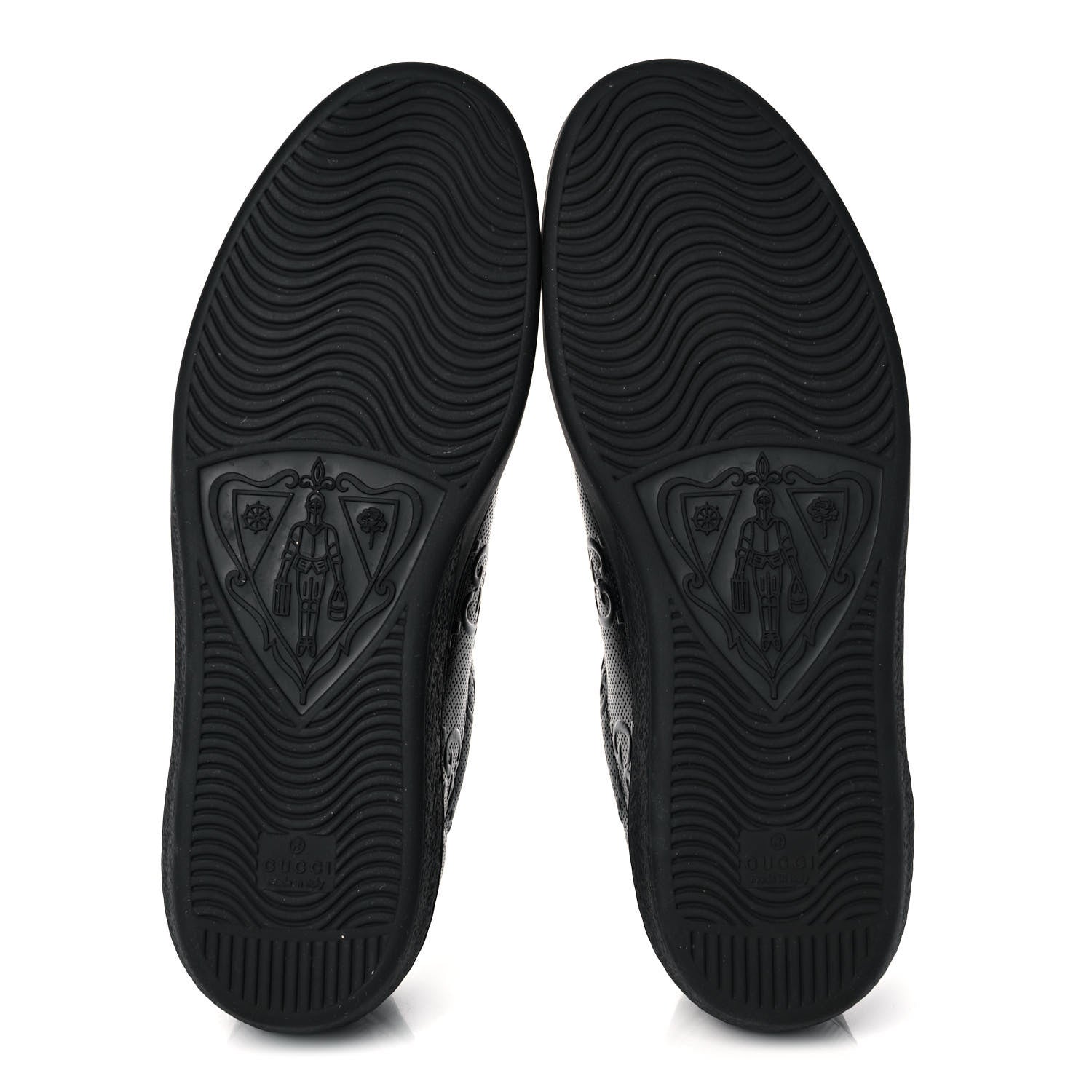 Gucci Calfskin GG Tennis Embossed Mens Ace Sneakers 9.5 Black 6 of 12