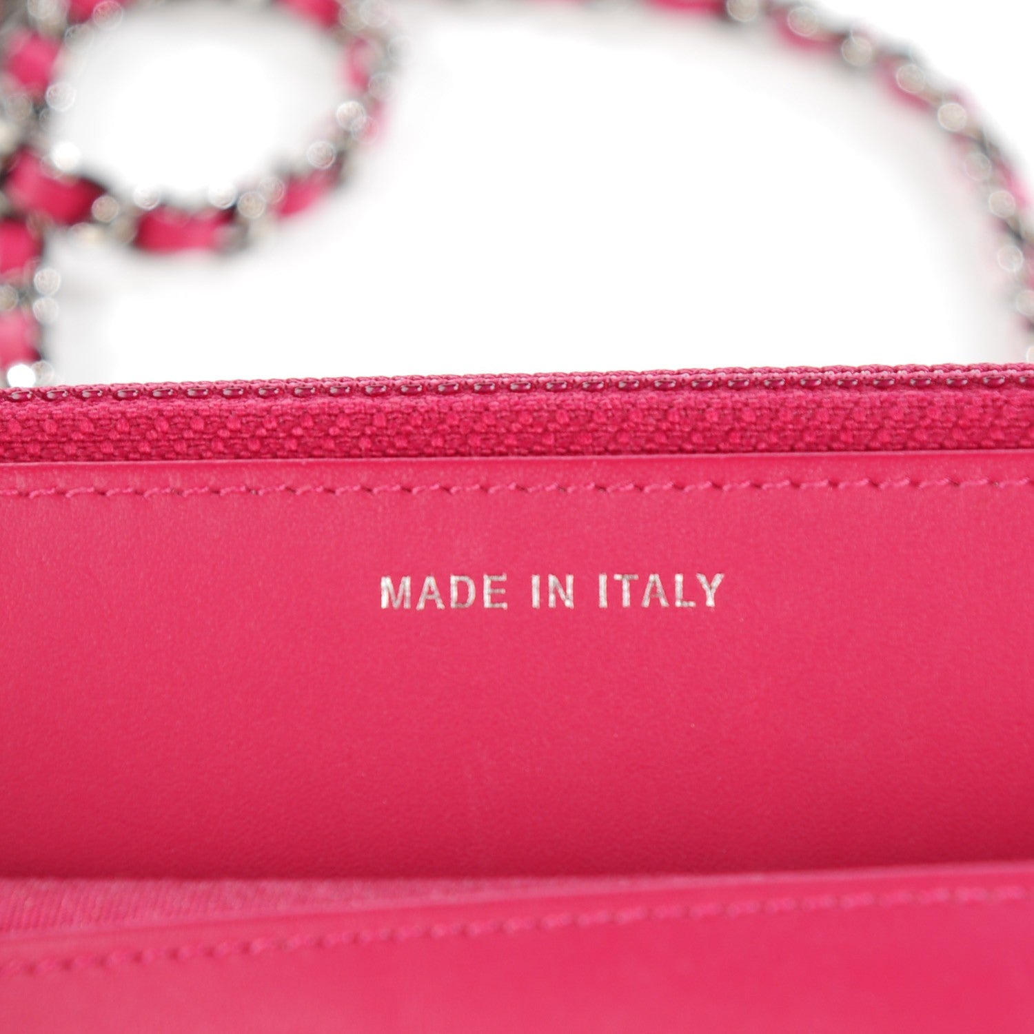 Chanel Patent Quilted Brilliant Wallet On Chain WOC Dark Pink 6 of 8