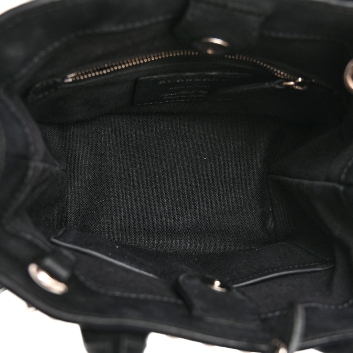 Pebbled Calfskin House Check Studded Baby Banner Tote Black