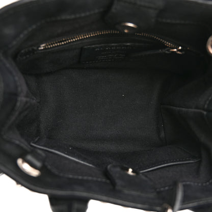 Burberry Pebbled Calfskin House Check Studded Baby Banner Tote Black 5 of 15