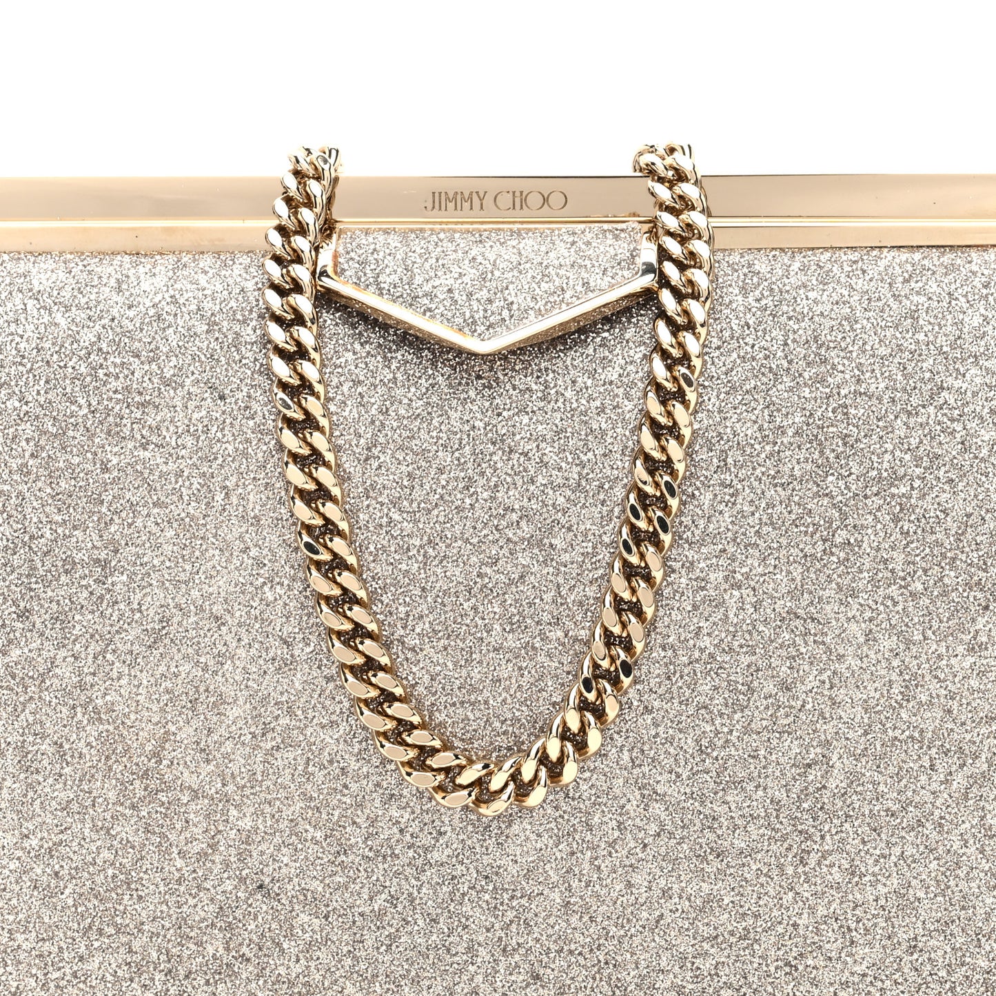 Dusty Glitter Ellipse Clutch Platinum Ice