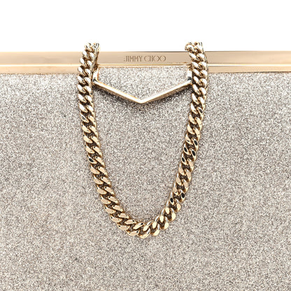 Jimmy Choo Dusty Glitter Ellipse Clutch Platinum Ice 7 of 9