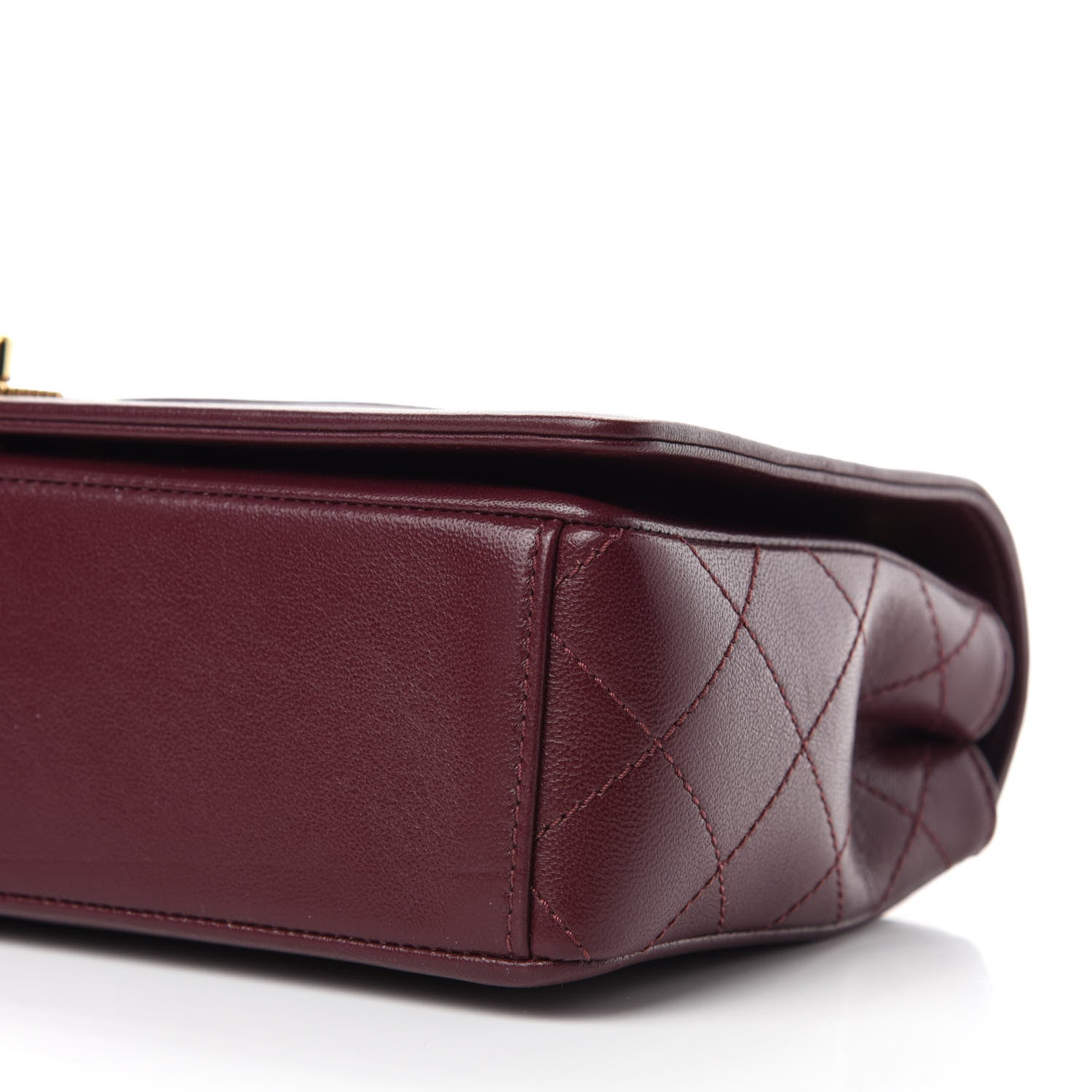 Chanel Sheepskin Quilted Vintage Mademoiselle Flap Dark Red 7 of 15