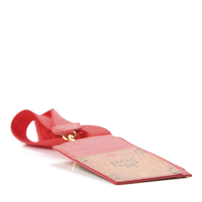 MCM Skyoptic Visetos Mini Lanyard Card Case Holder Spectrum Diamond Cognac Red 4 of 7