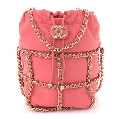 Chanel Lambskin Bucket Chain Drawstring Bag Pink 1 of 10