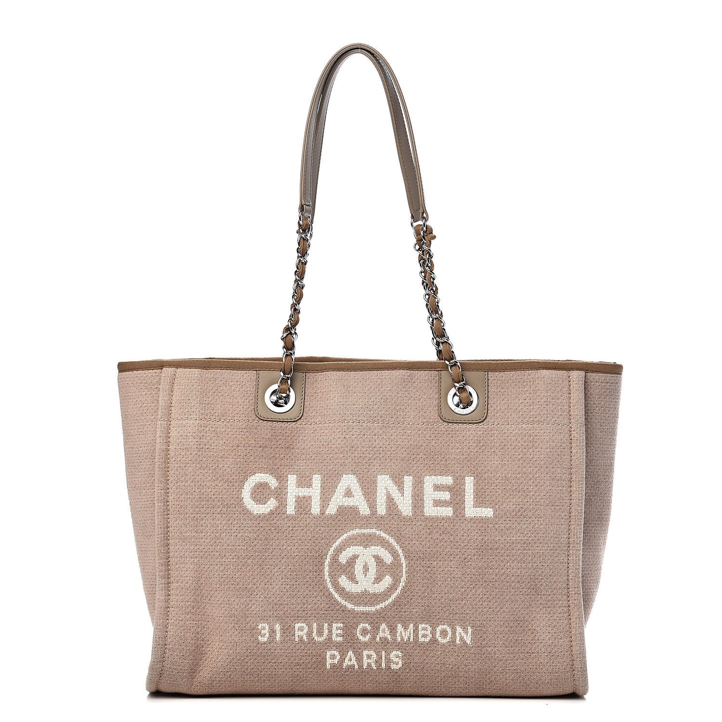 Canvas Small Deauville Tote Beige