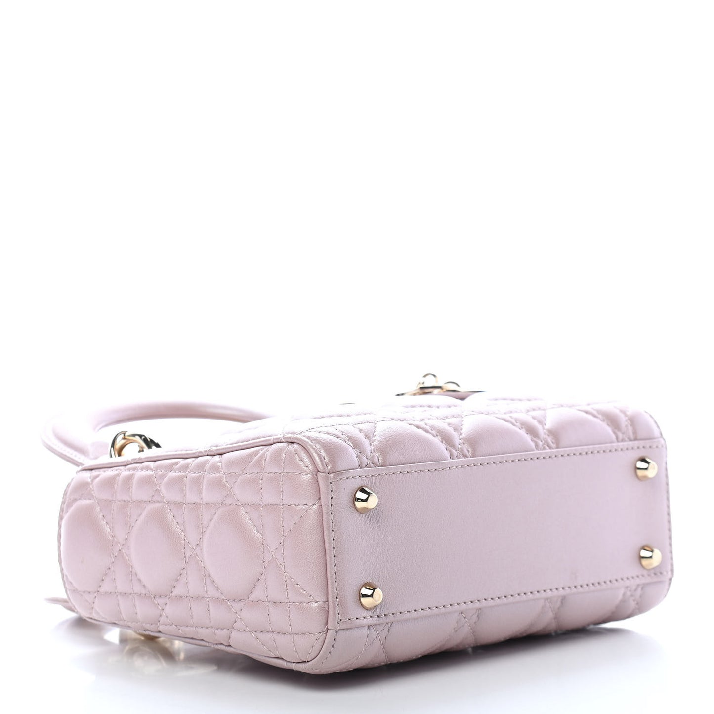 Metallic Lambskin Cannage Mini Lady Dior Lotus