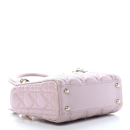 Christian Dior Metallic Lambskin Cannage Mini Lady Dior Lotus 4 of 9