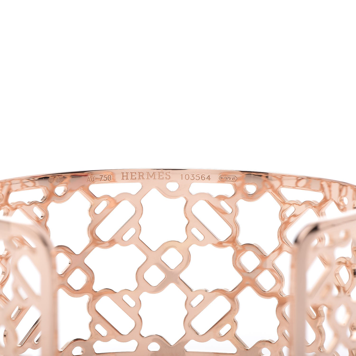 Hermes 18K Rose Gold Chaîne d'Ancre Passerelle Cuff Bracelet 4 of 5