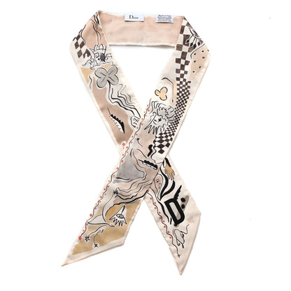 Christian Dior Silk Mitzah ABCDIOR "D" Scarf 1 of 3