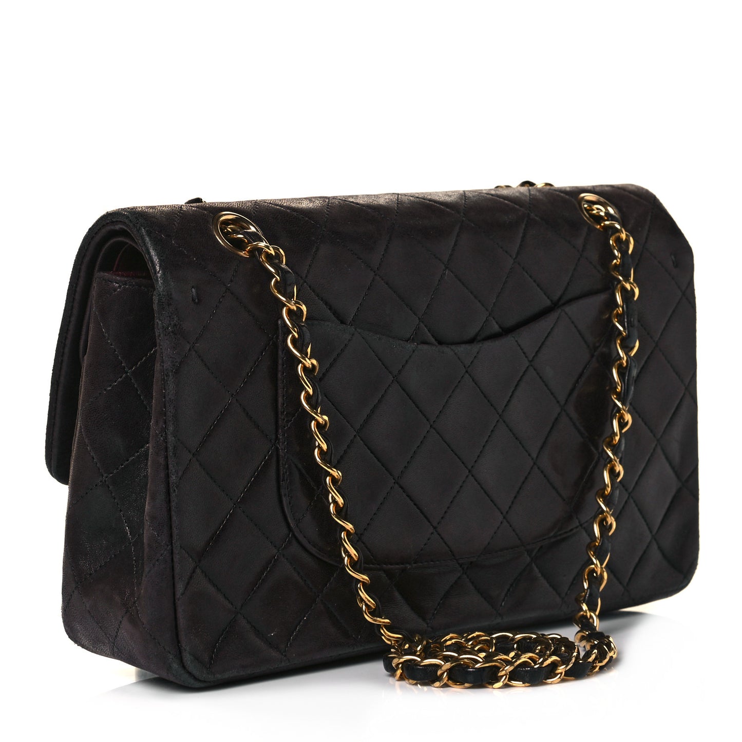 Lambskin Quilted Small Double Flap Black
