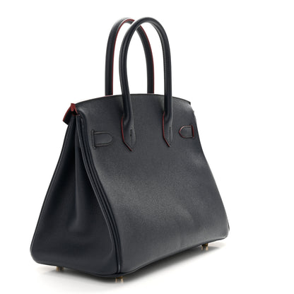 Hermes Epsom Contour Birkin 30 Bleu Indigo Rouge H 3 of 12
