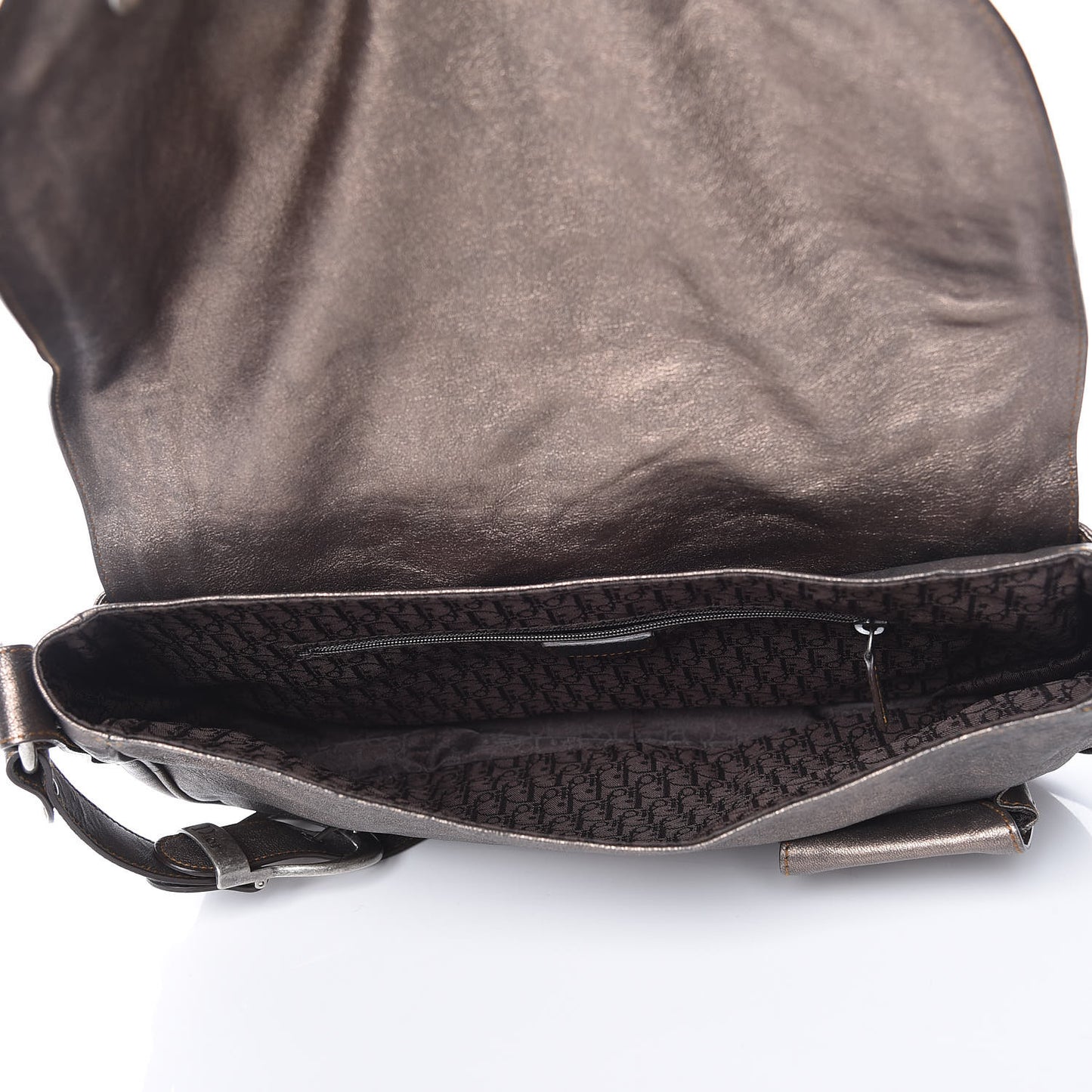 Metallic Calfskin Medium Gaucho Double Saddle Bag Bronze