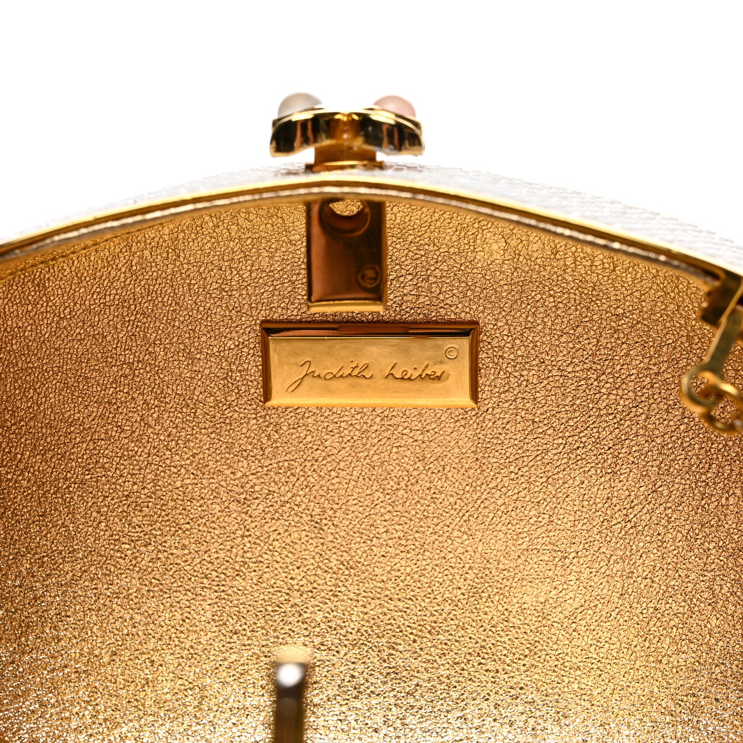 Judith Leiber Crystal Minaudiere Clutch White 5 of 6