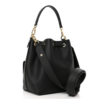 Louis Vuitton Calfskin Lockme Bucket MM Black 3 of 9