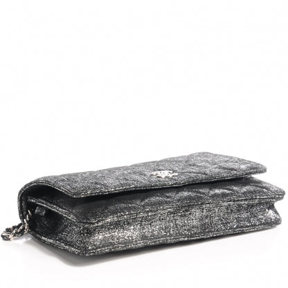 Chanel Iridescent Wallet on Chain WOC Dark Silver 4 of 7